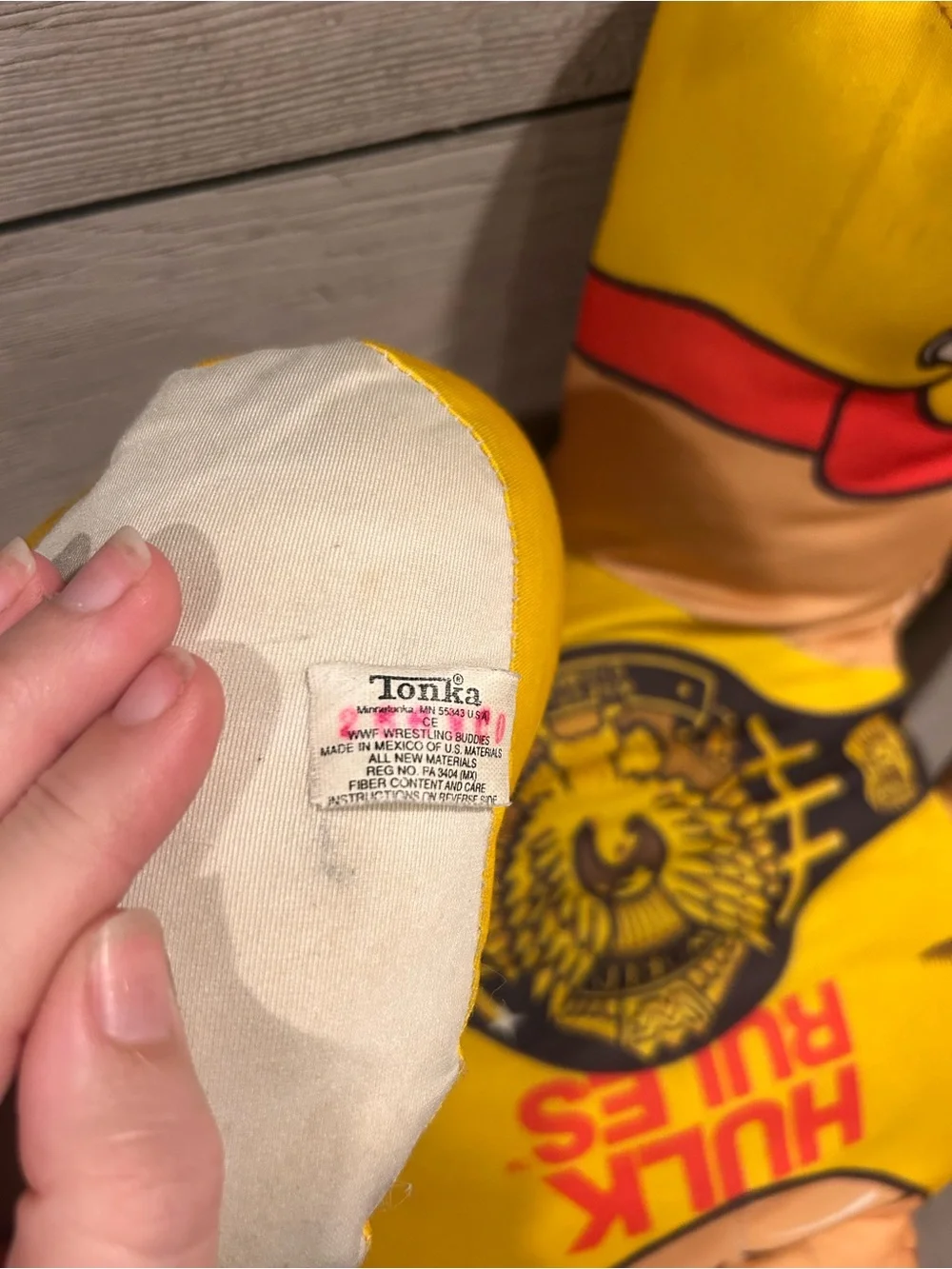 Hulk Rules Vintage Wrestler Plush - Yellow & Red